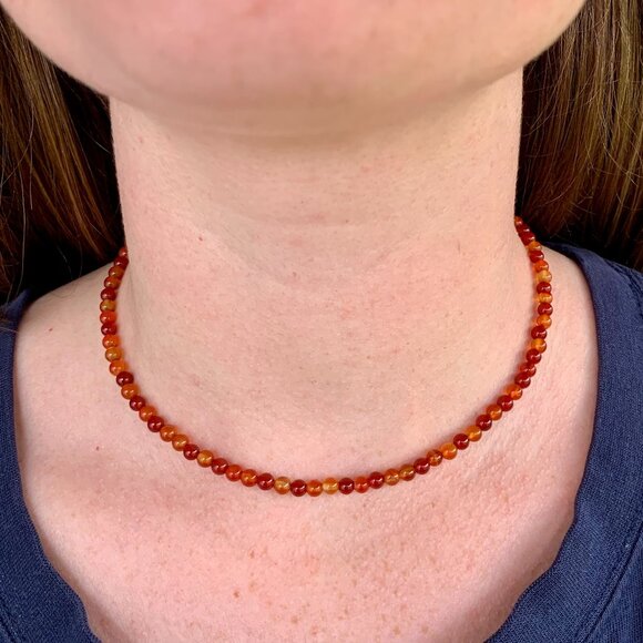 Carnelian Gemstone Necklace - You select your perfect length! - Healing Stone - Picture 1 of 10